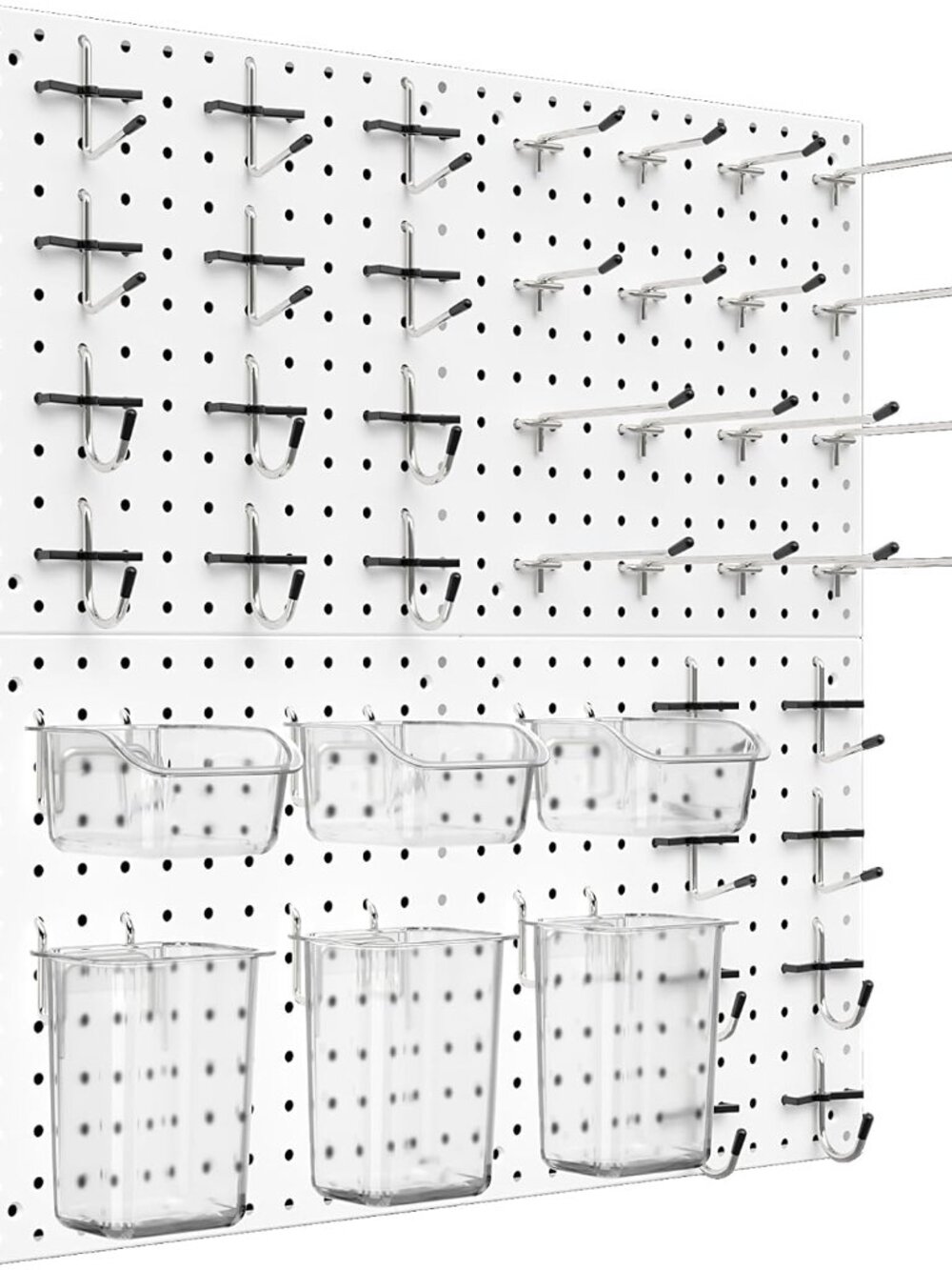 Peg Board Kit, Includes Pegboard and Accessories,with Hooks and Bins,Peg Board W